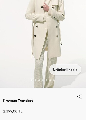 H&M Hm marka trenckot 34 beden