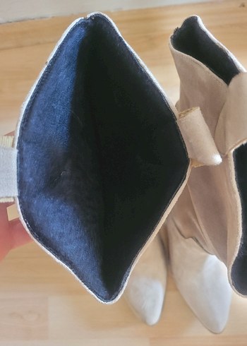 Bej Süet Körüklü Kadın Çizme - Görsel 9