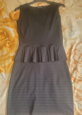 Siyah Pilili Midi Ofis Elbisesi - Görsel 5