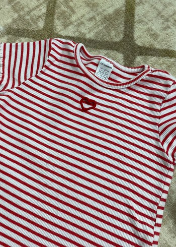 Kız Çocuk Beyaz Kısa Kollu Pamuklu Tişört - Görsel 5