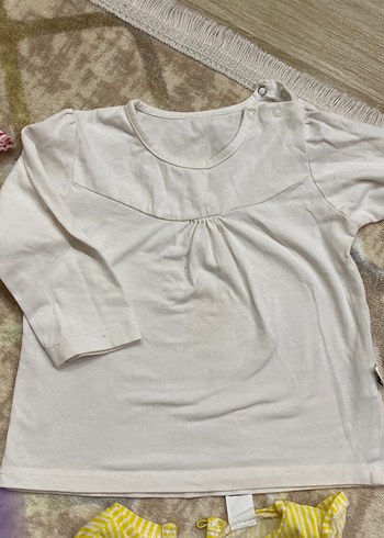 Kız Çocuk Beyaz Kısa Kollu Pamuklu Tişört - Görsel 4