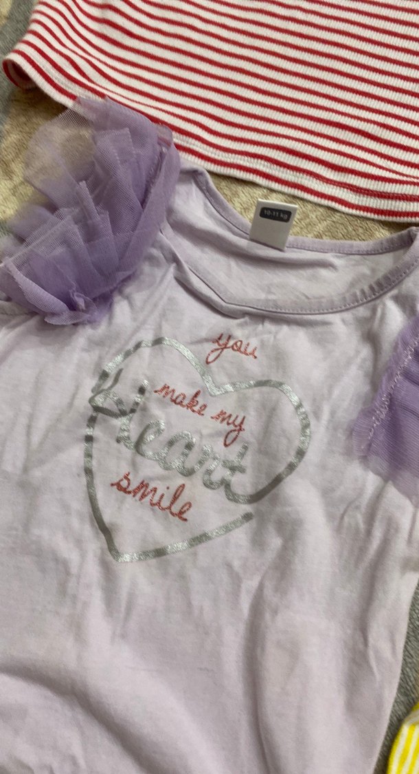 Kız Çocuk Beyaz Kısa Kollu Pamuklu Tişört - Görsel 3