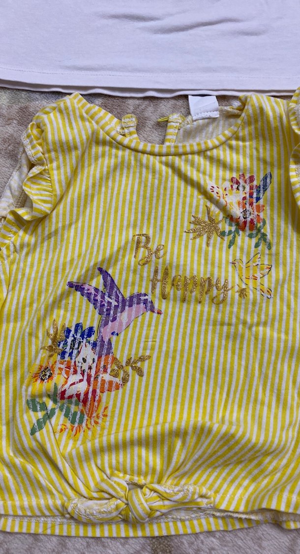 Kız Çocuk Beyaz Kısa Kollu Pamuklu Tişört - Görsel 2