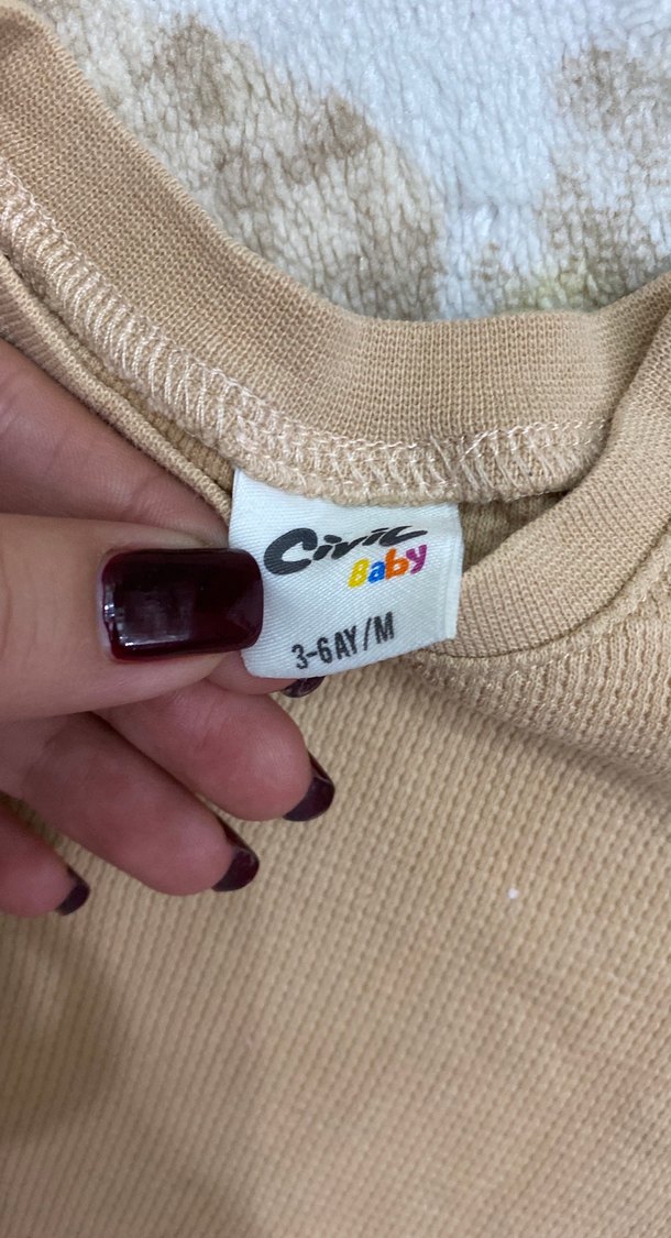 Bej Erkek Çocuk Uzun Kollu Sweatshirt - Görsel 2