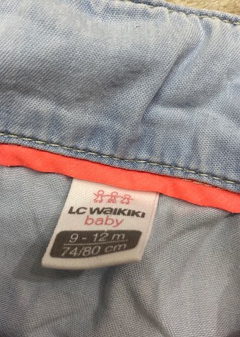 Kız Çocuk Gri Nakışlı Denim gömlek - Görsel 2