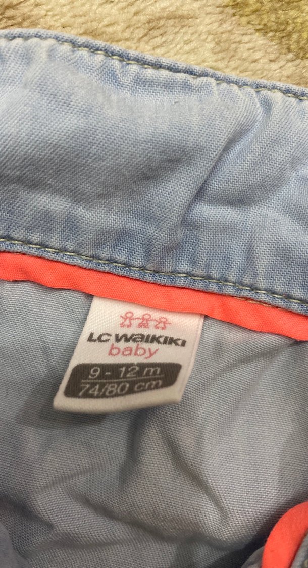 Kız Çocuk Gri Nakışlı Denim gömlek - Görsel 2