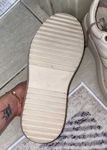 Bej Platform Topuklu Kadın Spor Ayakkabı - Görsel 6