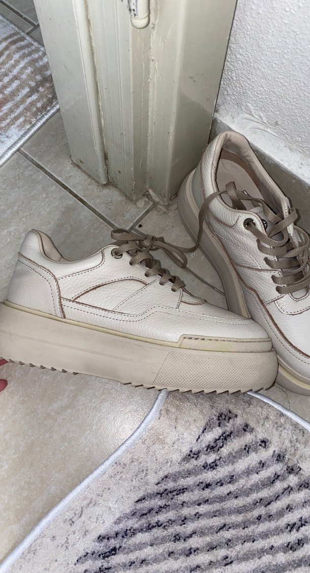 Bej Platform Topuklu Kadın Spor Ayakkabı - Görsel 5