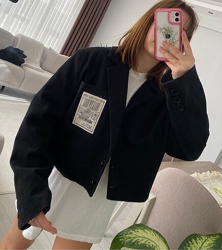 Crop blazer ceket - Görsel 3