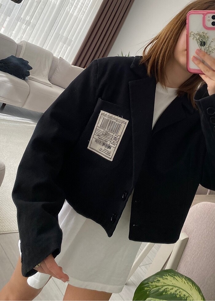 Crop blazer ceket - Görsel 3