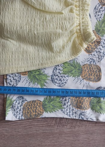 7 Yaş Beden Sarı Ananas Desenli Kız çocuk Takımı