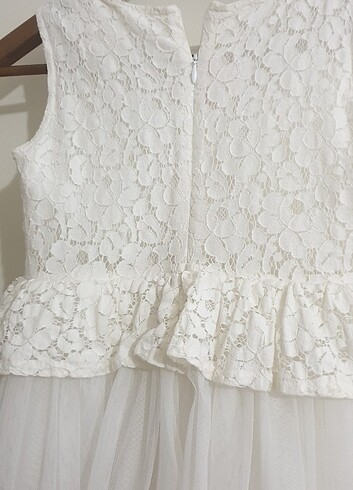 5 Yaş Beden beyaz Renk Prenses elbisesi