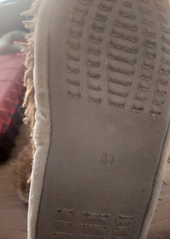 Kızlar için Kahverengi Kürklü Yün Terlik - Görsel 3