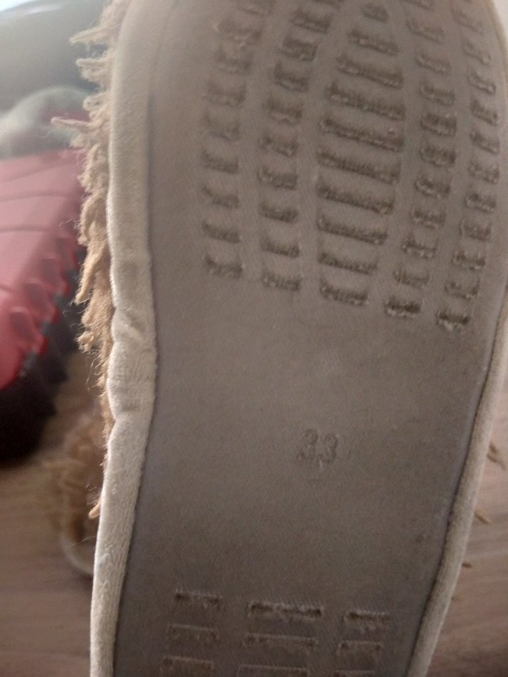 Kızlar için Kahverengi Kürklü Yün Terlik - Görsel 3