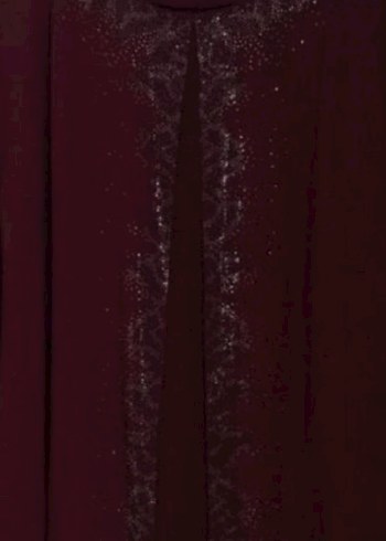 Bordo Uzun Kollu Gotik Kadın Elbise