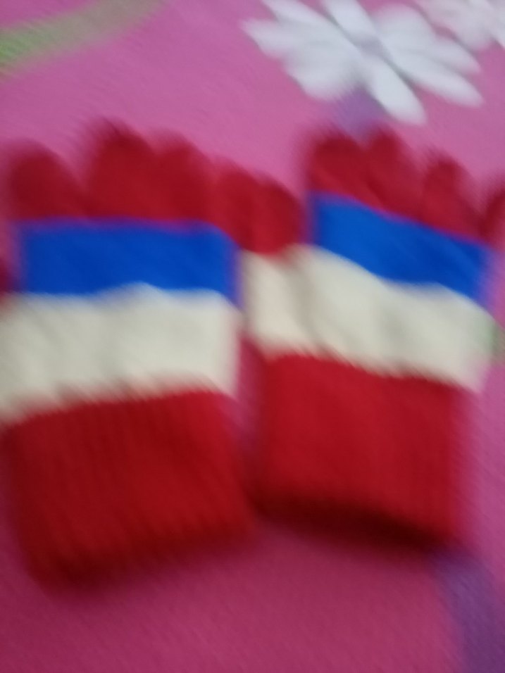 Kız Çocuk Renkli Çizgili Örgü Eldiven - Görsel 5