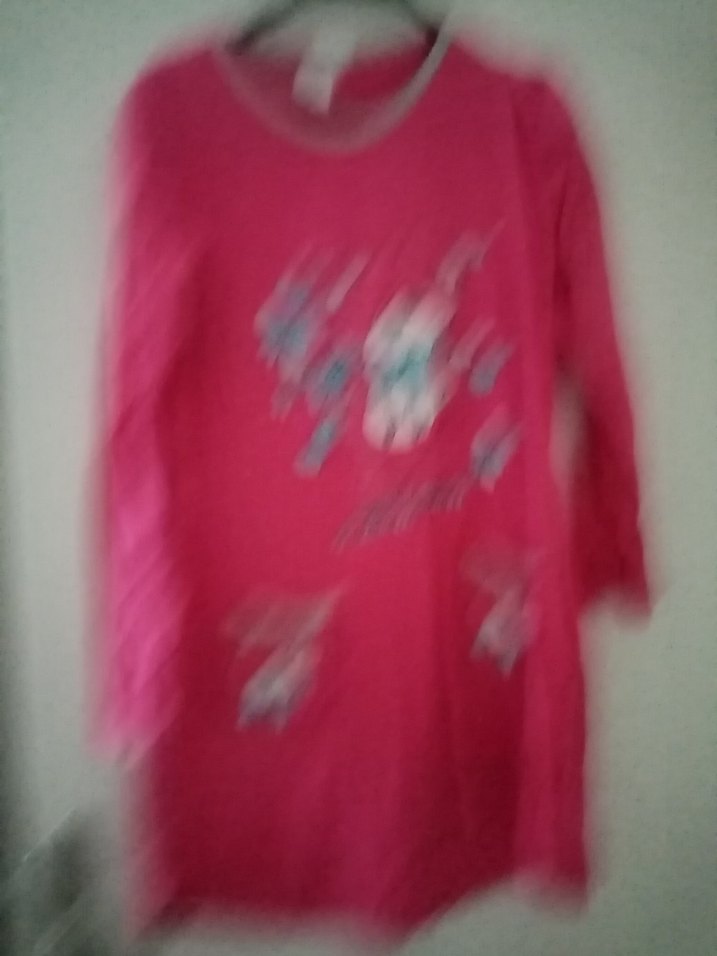 Pembe Baskılı Uzun Kollu Kız Elbise - Görsel 3