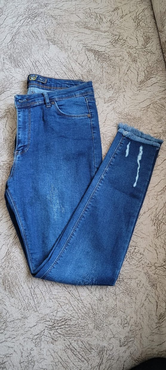 Kadın Mavi Denim Midi Boy Kot Pantolon - Görsel 2