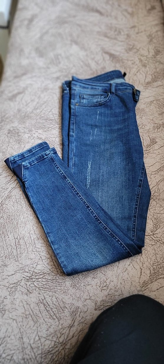 Kadın Lacivert Midi Boy Bol Kesim Kot Pantolon - Görsel 2