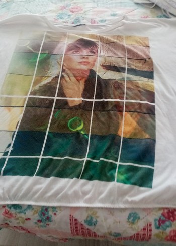 Beyaz Baskılı Transparan Mini Kadın Gömlek - Görsel 4