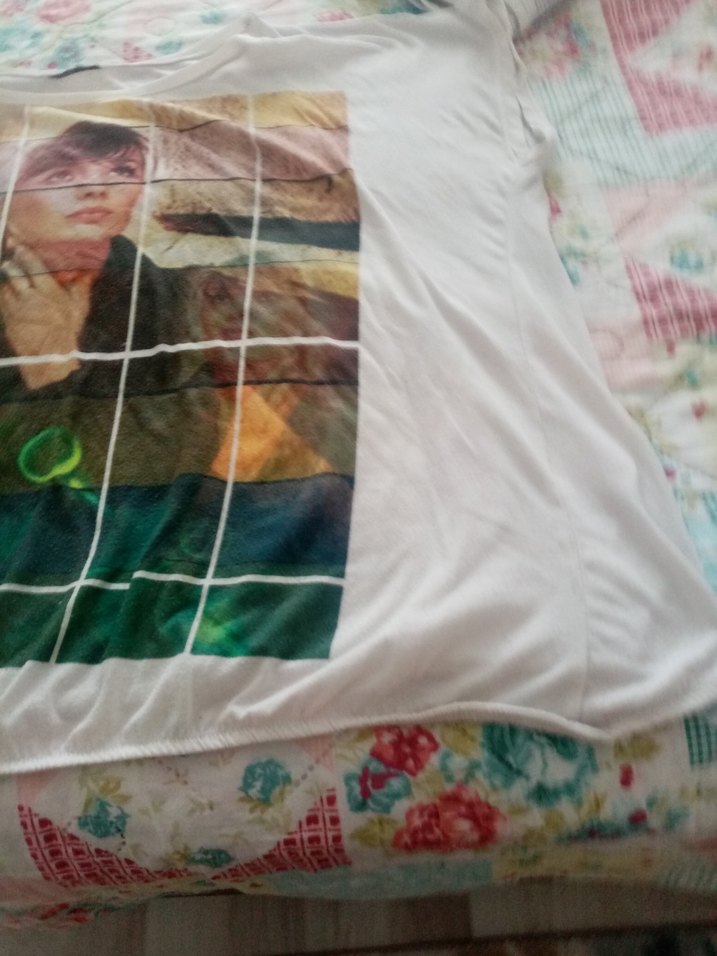 Beyaz Baskılı Transparan Mini Kadın Gömlek - Görsel 3