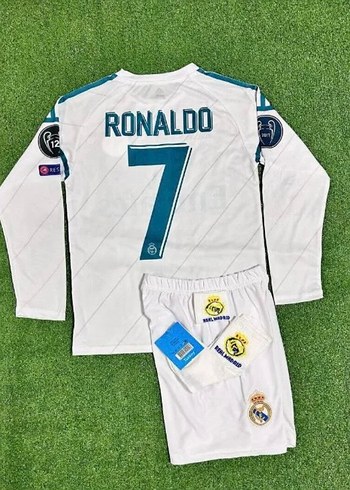 Fabrika Uzun Kollu Beyaz Ronaldo Forma Takımı