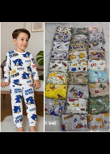 , baskılı, uzun kollu erkek pijama