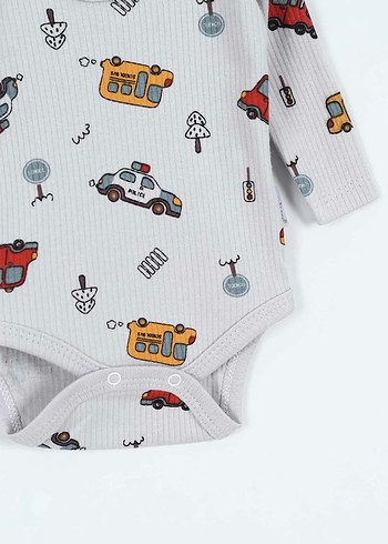 Uzun Kollu Zebra Desenli Bebek Body - Görsel 3