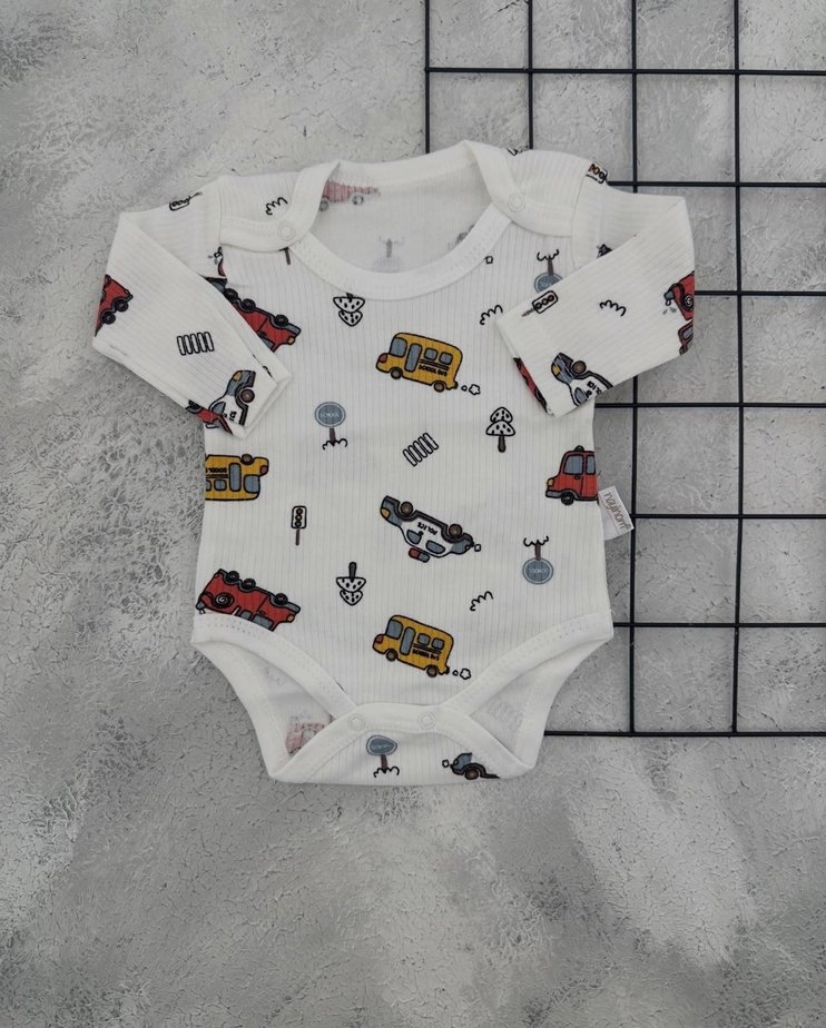 Uzun Kollu Zebra Desenli Bebek Body - Görsel 2