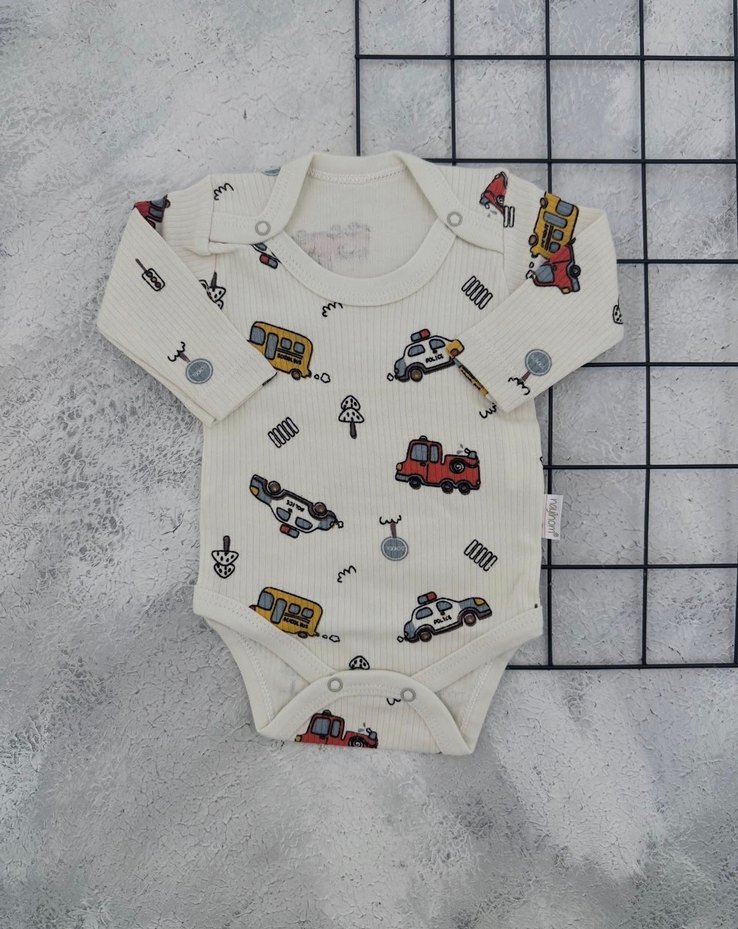 Renkli Baskılı Bebek Erkek Body - Görsel 2