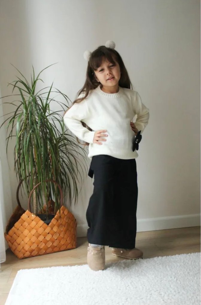 Kızlar için Beyaz Triko Sweatshirt - Görsel 3