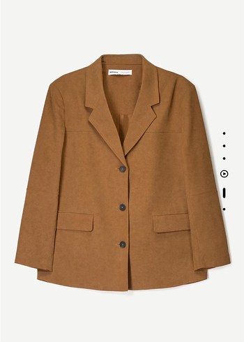 m Beden kahverengi Renk Bershka Kahverengi Midi Süet Ceket