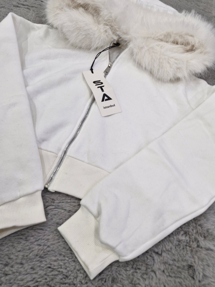 Yakası Kürklü PREMİUM Sweatshirt - Görsel 3