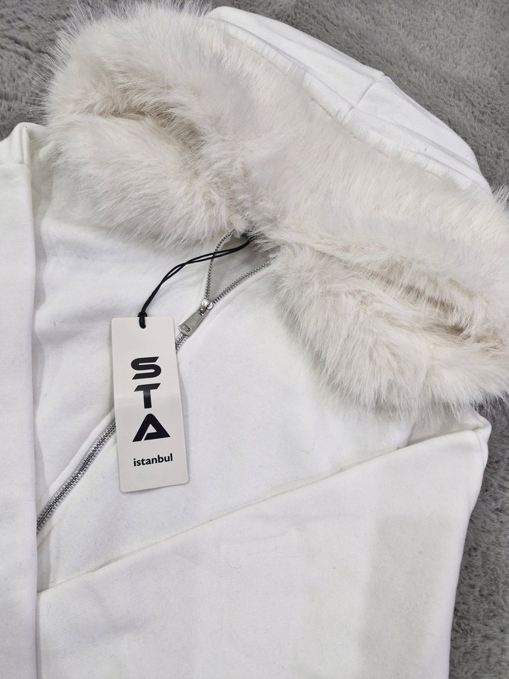 Yakası Kürklü PREMİUM Sweatshirt - Görsel 4