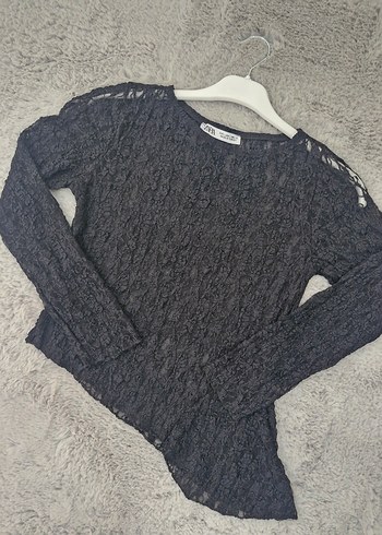 Asimetrik Kesim Dantel Bluz - Görsel 6