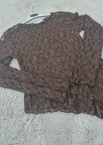 Asimetrik Kesim Dantel Bluz - Görsel 10