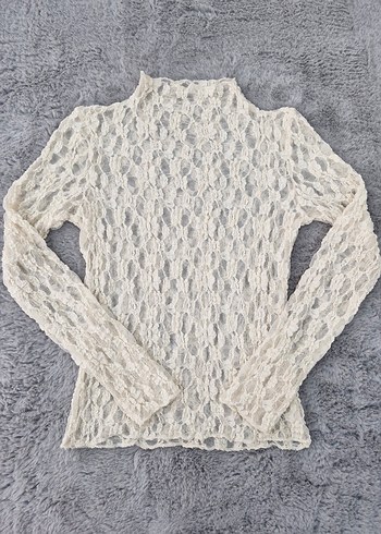 Transparan Dantel Bluz - Görsel 16