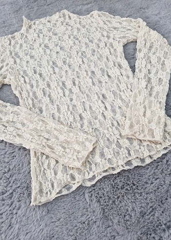 Transparan Dantel Bluz - Görsel 18