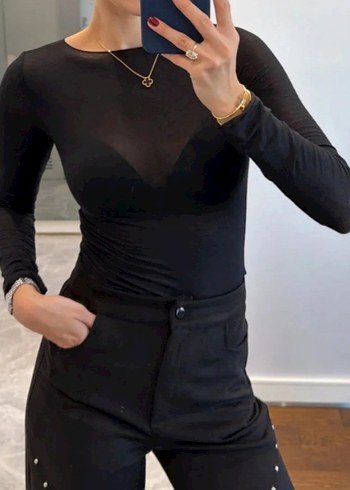 Transparan Tül Bluz - Görsel 10