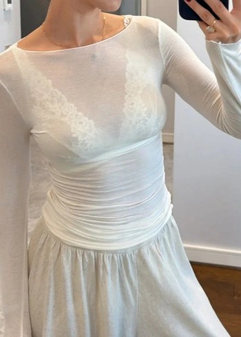 Transparan Tül Bluz - Görsel 7