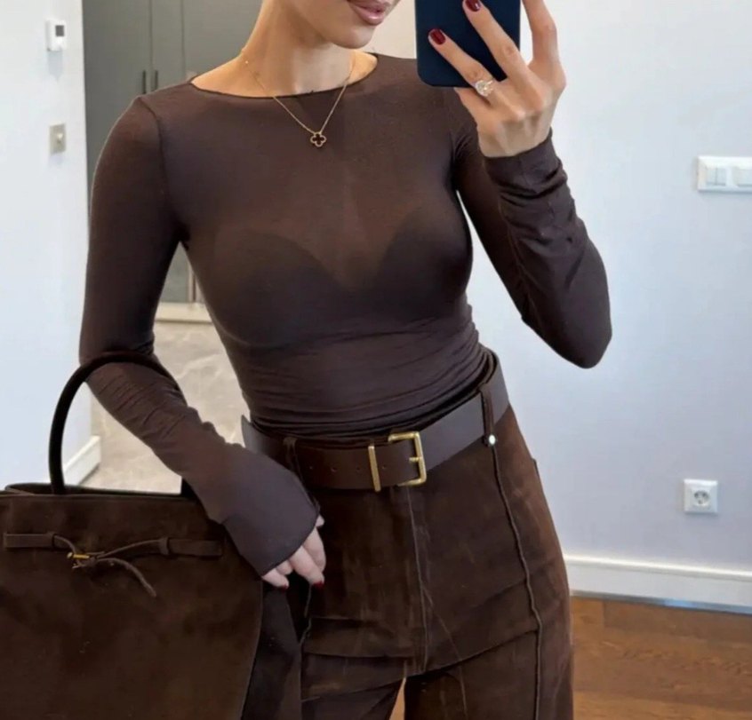 Transparan Tül Bluz - Görsel 3