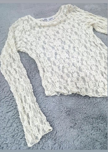 Asimetrik Kesim Dantel Bluz - Görsel 8