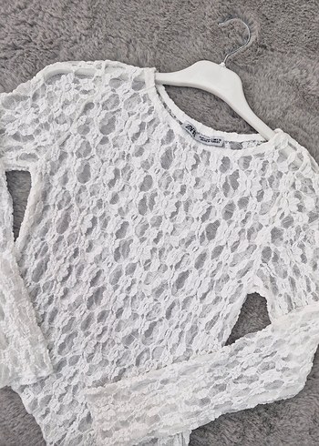 Asimetrik Kesim Dantel Bluz - Görsel 6