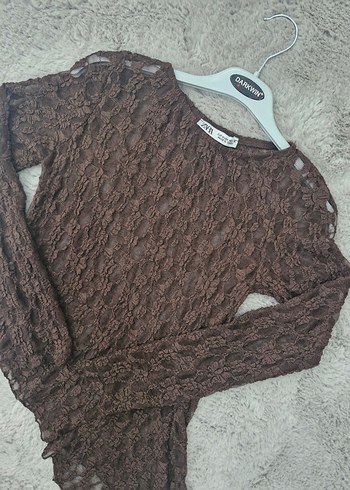 Asimetrik Kesim Dantel Bluz - Görsel 10