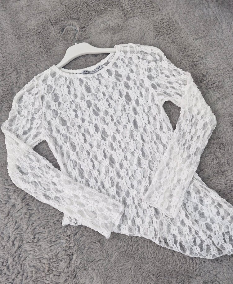 Asimetrik Kesim Dantel Bluz - Görsel 5