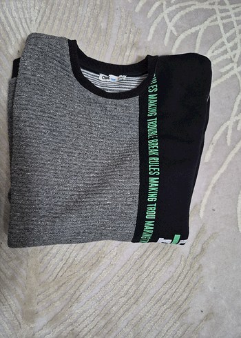 Gri Erkek Çocuk Triko Sweatshirt - Görsel 4