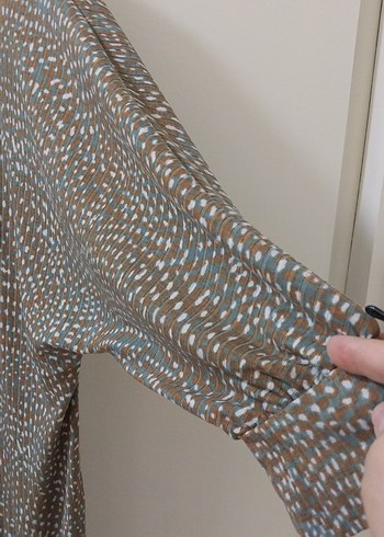 Yılan Desenli Salaş Uzun Kollu Triko Elbise - Görsel 2