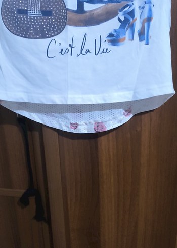 Kız Çocuk Bohem Baskılı Beyaz Tişört - Görsel 2