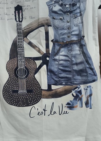 Kız Çocuk Bohem Baskılı Beyaz Tişört - Görsel 4