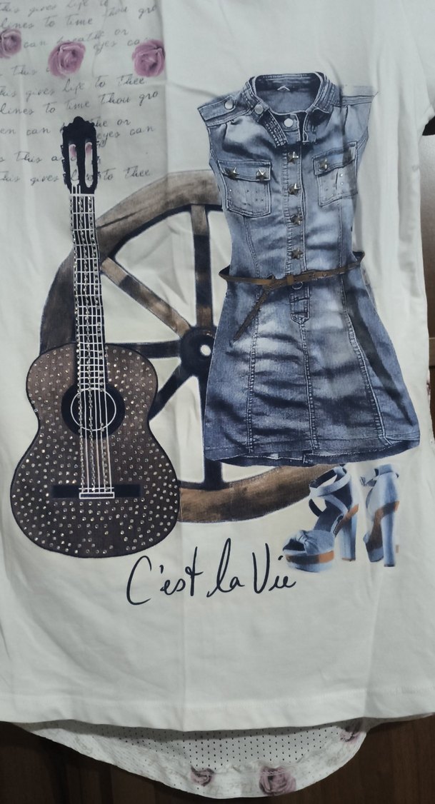 Kız Çocuk Bohem Baskılı Beyaz Tişört - Görsel 4